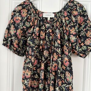 The Great The Porch Top Black Paisley Floral